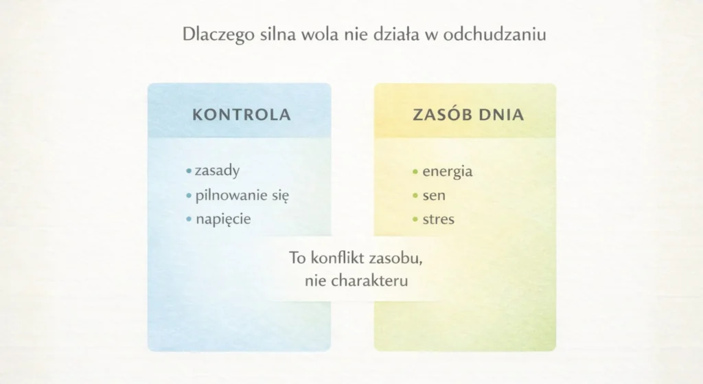 dlaczego silna wola nie działa - 1 Dlaczego silna wola nie działa w odchudzaniu - infografika